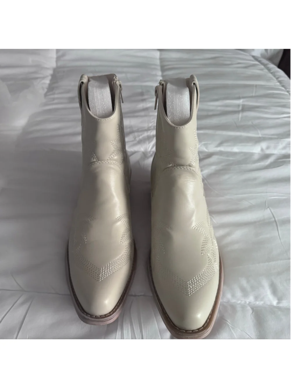 Women's Western Ankle Boots White Size 10